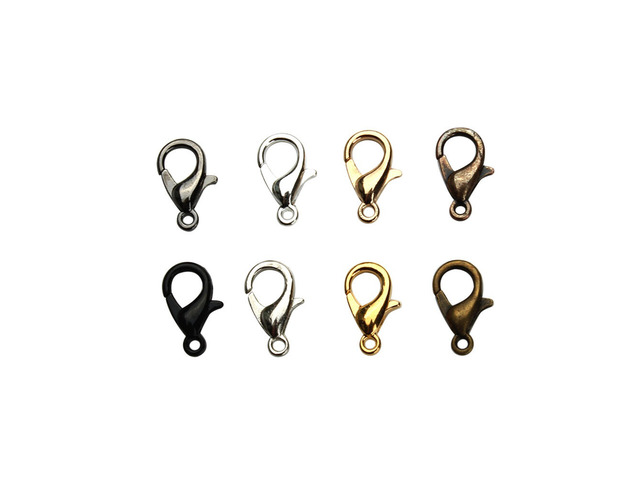 US 50 Pack Lobster Clasp Necklace Bracelets Jewelry Accessories DIY 10/12/14mm C