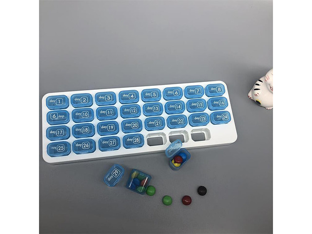 US 31 Day Monthly Pill Organizer Medication Pod Compartment Planner Box Plastic