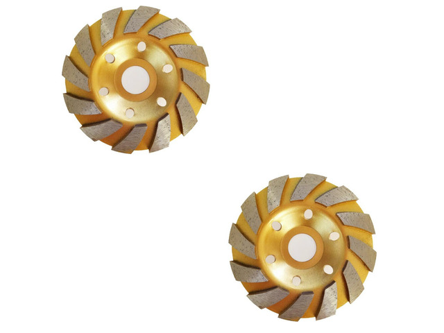 US 2 Pc 4' inch Diamond Segment Grinding Wheel Disc Grinder Cup Concrete Cut