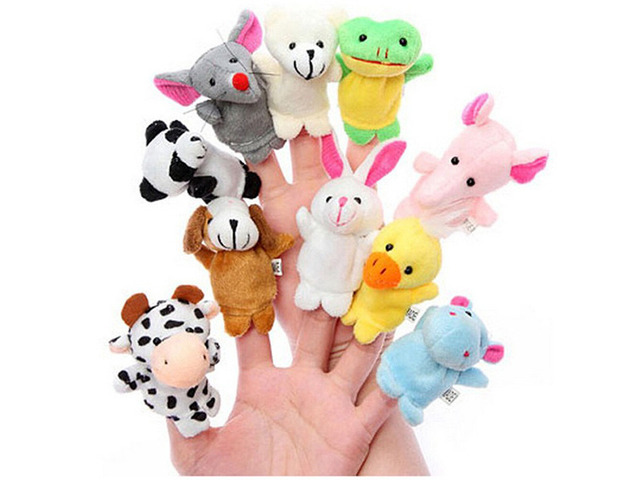 US 6 Pack Family Finger Puppets Cotton Doll Animal Baby Educational Hand Toy