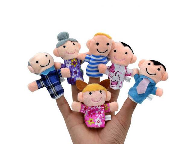 US 6 Pack Family Finger Puppets Cotton Doll Animal Baby Educational Hand Toy CL-