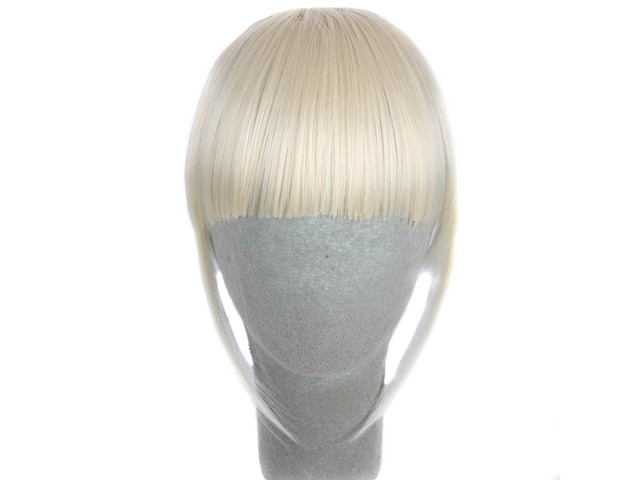 US Clip in on Thin Neat Bangs Human Hair Front Fringe Hair Extensions Hairpiece 