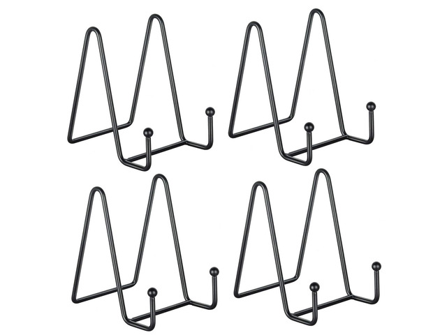 US 4 Pcs Metal Frame Holder Display Stands for Picture,Plate,Book,Photo Easel