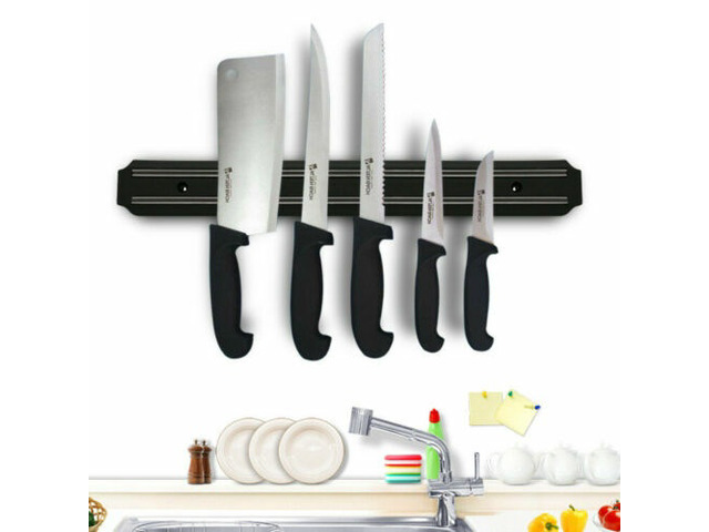US 1Pcs Wall Mount Magnetic Knife Scissor Storage Holder Rack Bar Kitchen Tool