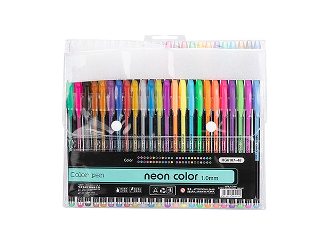 US 48Pcs Neon Color Gel Pastel Pen Point Marker Drawing Note Journaling Doodling
