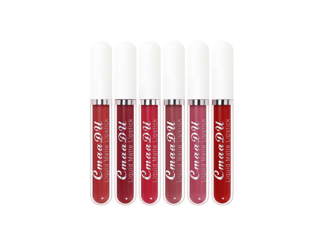 US 6 Pack Set Lipstick Matte Finish Liquid Lip Gloss Long Lasting Waterproof DF-