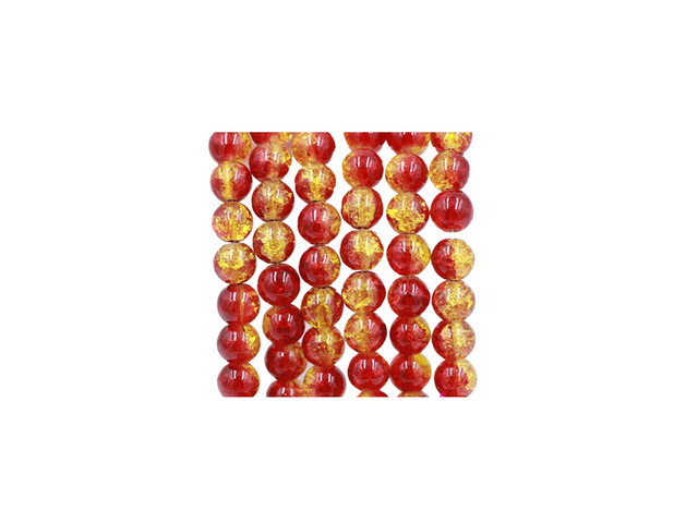 US 100 Pack 8mm Loose Round Spacer Beads Strand Crackle Lampwork Glass Beads