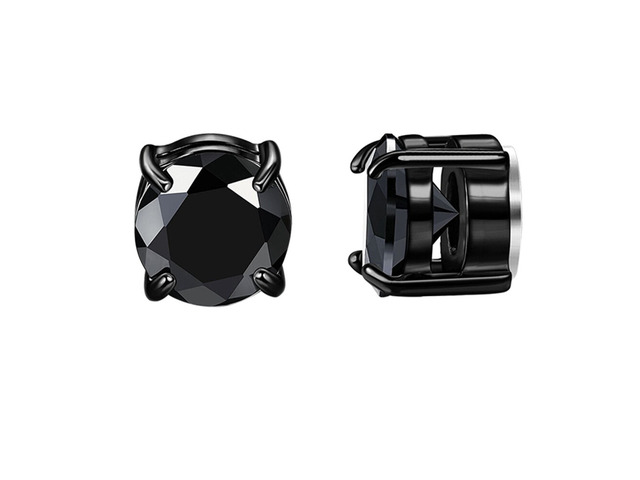 US 1 Pcs Stainless Steel Magnetic Stud Earrings Men Women Non-piercing Clip on