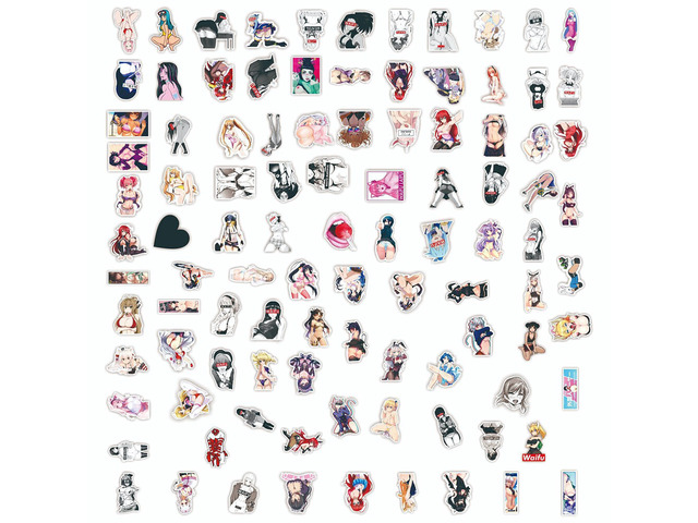US 100 Pcs Sexy Anime Stickers Waifu Girl Explicit Beautiful Gorgeous Vinyl