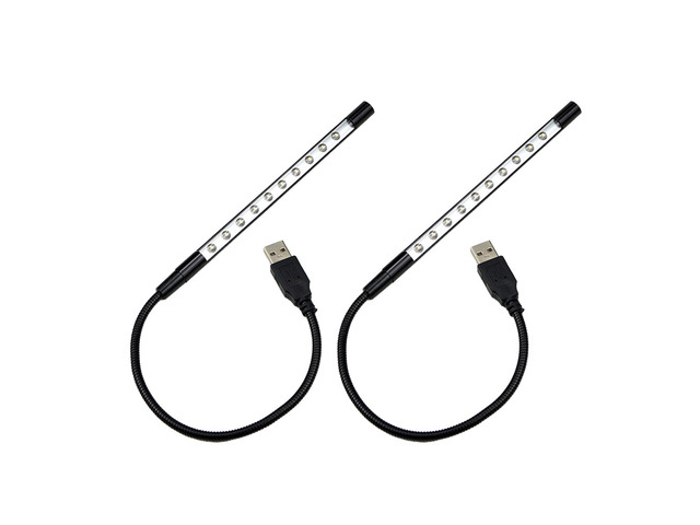 US 2 Pack Portable 10-LED USB Light Flexible Lamp Reading Notebook Laptop Plugt
