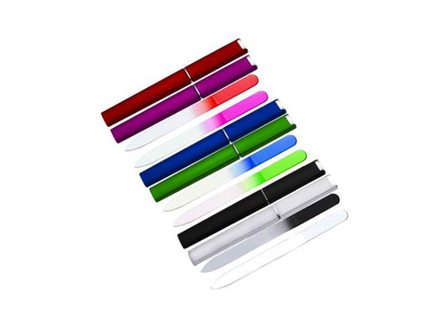 US 7 Pcs Glass Nail File w/ Case Crystal Fingernail Pedicure Set Double Sided