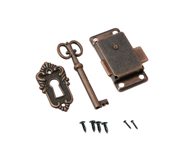US Furniture Cabinet Door Lock Set with Key Antique Drawer Wardrobe Lock Dec hon