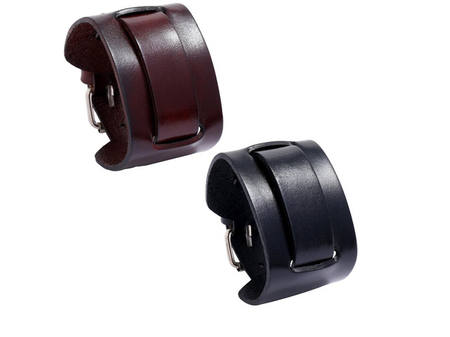 US 1 Pc Men's Punk Wide Genuine Leather Belt Wristband Bangle Cuff Adjustable
