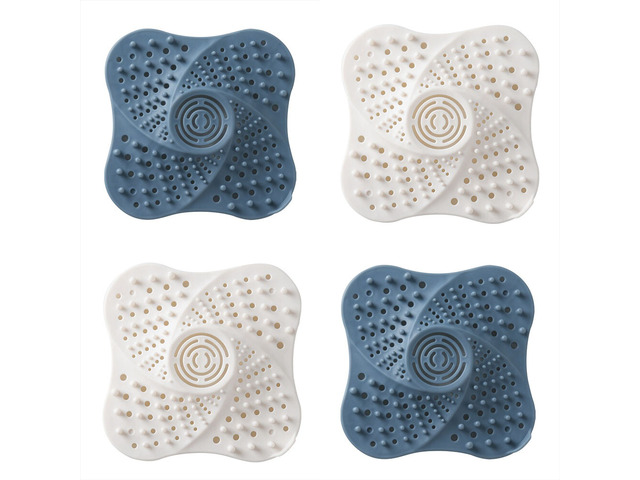 US 4 Pack Bathroom Drain Cover Hair Catcher Drain Strainer Covers Sink Filter