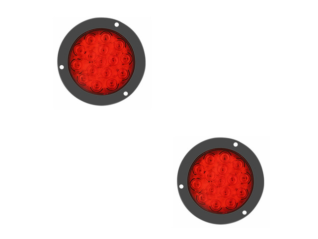 US 2 Pack 4' 16 LED Round Led Trailer Tail Brake Stop Turn Lights Waterproof