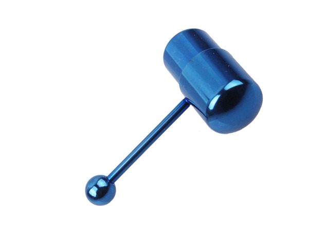 US 1-2 Pack Vibrating Tongue Ring Stainless Steel Punk Tongue Bar Body Piercing 