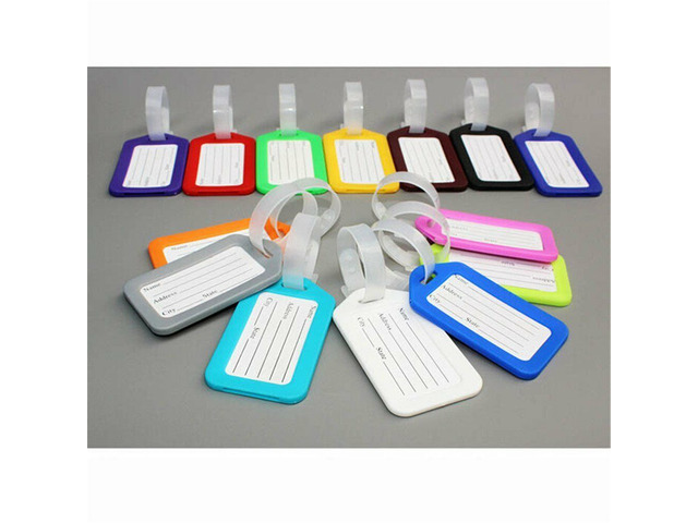 US 10 Travel Luggage Bag Tag Plastic Suitcase Baggage Office Name Address ID Label Assorted