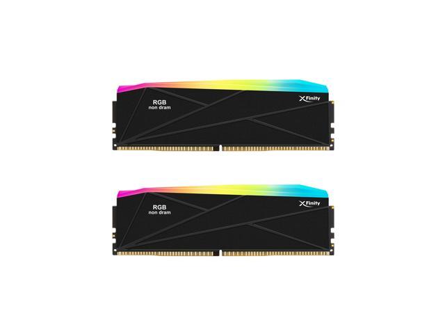 V-COLOR Manta XFinity CUDIMM DDR5 RGB Filler Solution - 2X Modules - 0GB RAM - Intel Compatible - Black w/ Silver Light Rod