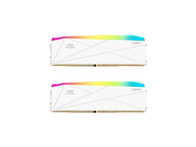 V-COLOR Manta XFinity CUDIMM DDR5 RGB Filler Solution - 2X Modules - 0GB RAM - Intel Compatible - White w/ Silver Light Rod