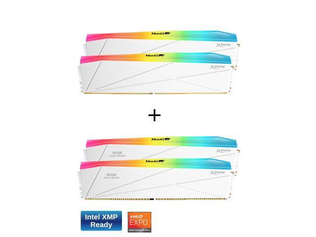 V-COLOR DDR5 SCC 2+2 KIT Manta XFinity 32GB(16GBx2) 7200MHz with RGB Filler kit CL34 1.4V RGB Gaming Desktop Upgrade RAM Memory Module - White...