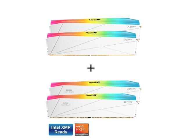 V-COLOR DDR5 SCC 2+2 KIT Manta XFinity 32GB(16GBx2) 7600MHz with RGB Filler kit CL38 1.45V RGB Gaming Desktop Upgrade RAM Memory Module - White...