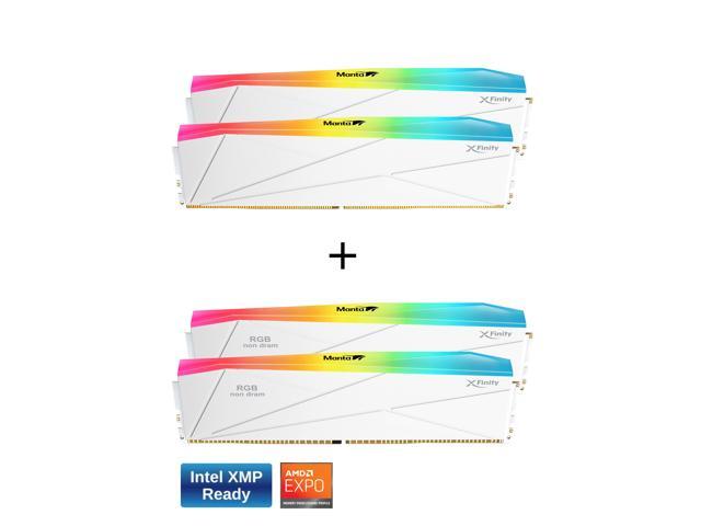 V-COLOR DDR5 SCC 2+2 KIT Manta XFinity 32GB(16GBx2) 8000MHz with RGB Filler kit CL38 1.45V RGB Gaming Desktop Upgrade RAM Memory Module - White...