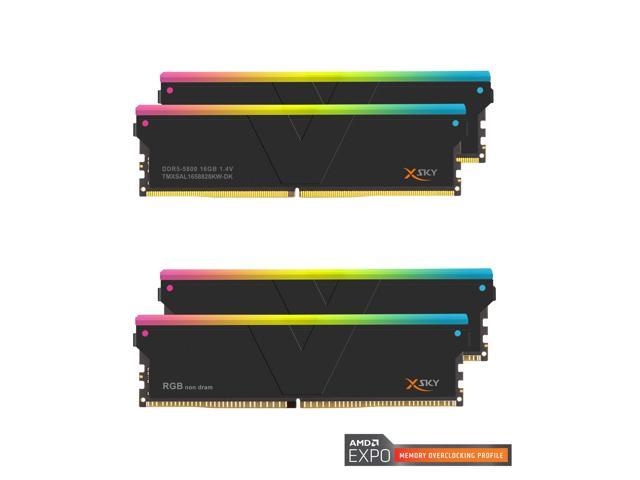 V-COLOR DDR5 SCC 2+2 KIT Manta XSky 32GB(2x16GB) 5800MHz CL28 1.4V AMD EXPO Gaming Memory with RGB Filler Kit, Ultra-Low Timing (TMXSAL1658828KW-DK)