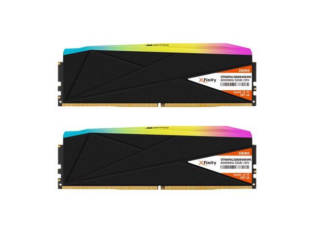 V-COLOR OLED XFinity+ DDR5 64GB (2x32GB) 8000MHz CL40 1.35V SK Hynix IC RGB Gaming Desktop Memory with Built-in OLED Display, Black, for AMD EXPO...