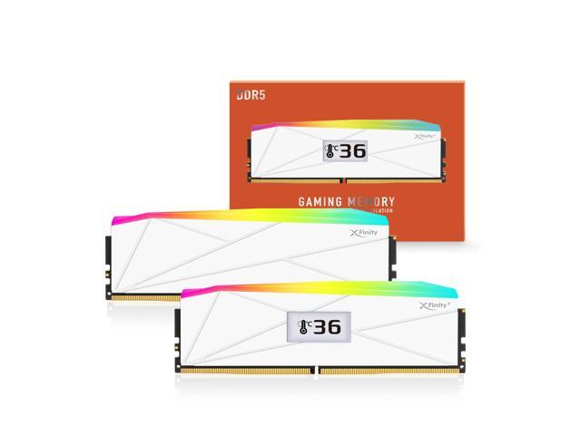 V-COLOR OLED XFinity+ DDR5 32GB (2x16GB) 8000MHz CL40 1.35V SK Hynix IC RGB Gaming Desktop Memory with Built-in OLED Display, White, for AMD EXPO...