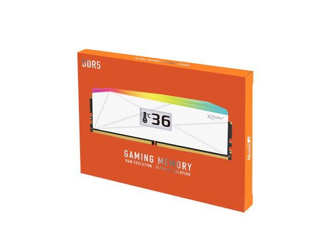 V-COLOR OLED XFinity+ DDR5 32GB (2x16GB) 8000MHz CL40 1.35V SK Hynix IC RGB Gaming Desktop Memory with Built-in OLED Display, White, for AMD EXPO...