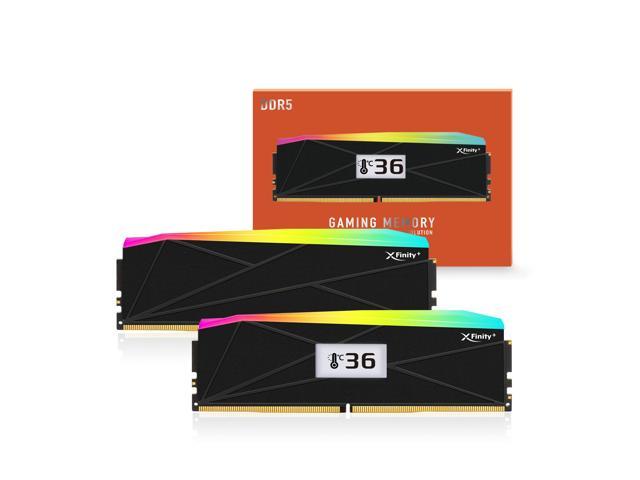 V-COLOR OLED XFinity+ DDR5 32GB (2x16GB) 6000MHz CL30 1.35V SK Hynix IC RGB Gaming Desktop Memory with Built-in Panel, Black, for AMD EXPO...