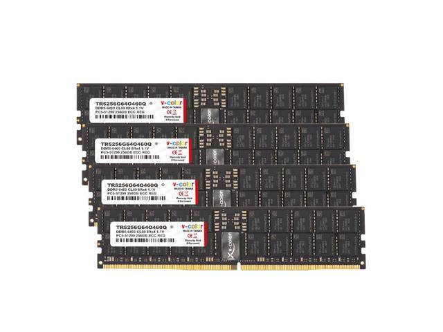 V-COLOR 1TB (256GBx4) DDR5 6400MHz PC5-51200 8Rx4 CL60 1.1V ECC Registered RDIMM Server Memory with Hynix IC (TR5256G64O460Q)