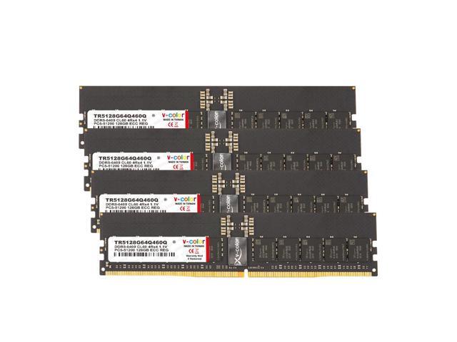 V-COLOR DDR5 512GB (128GBx4) 6400MT/s CL60 ECC R-DIMM 1.1V Memory Ram for AMD TRX50/WRX90 and Intel W790/W890 Workstations with Hynix IC...