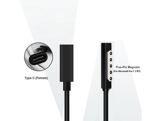 USB-C TYPE C Female Surface Charger Cable Power Cable for Microsoft Surface Pro 1 /2 RT