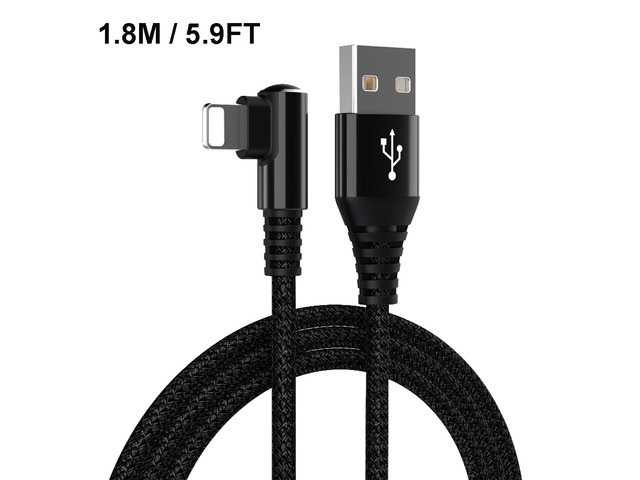 Right Angle Charger Cable for Apple iPhone, 90 Degree Elbow Fast Charger Braided Data Cord for Game Video Work with iPhone, iPad, iPod and More...