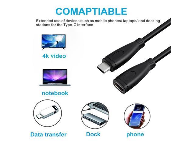 USB C Extension Cable(6.6FT/2M),USB-C 3.1 Gen2 10Gbps Female to USB C Male Fast Charging & Audio Data Transfer Cable Compatible for Thunderbolt 3...