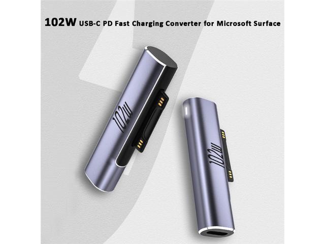 102W PD Adapter USB Type C Female Surface Charger Adapter Power Cable Adapter for Microsoft Surface Pro 8 7 6 5 4 3 Go USB-C Adapter For Surface...