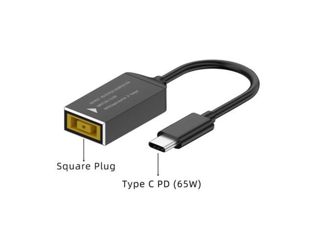 DC Slim Square Tip to USB Type C PD Charger Cable Power Cable for USB C Devices