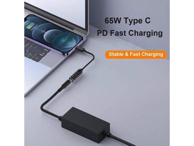 DC 6.0x3.7mm Female to USB Type C PD Charger Cable Power Cable for MacBook Lenovo Samsung Dell HP, other USB C Devices