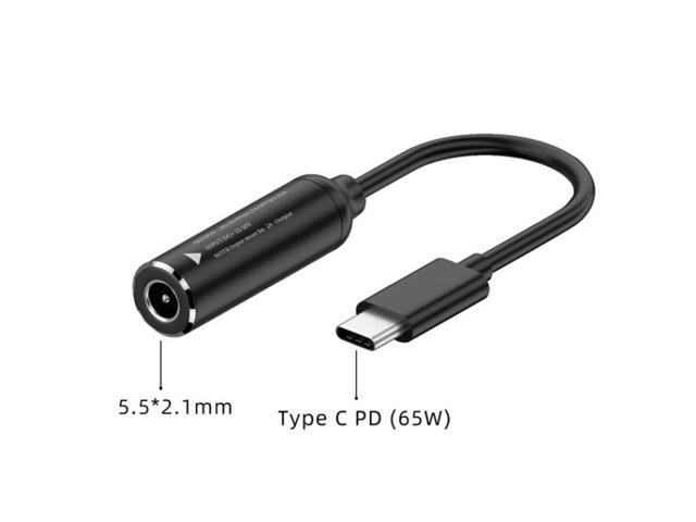 DC 5.5x2.1mm Female to USB Type C PD Charger Cable Power Cable for MacBook Lenovo Samsung Dell HP, other USB C Devices