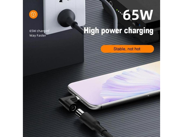 DC 5.5x2.1mm Female to USB Type C PD Laptop Charger Power Adapter Converter 65W for Apple Macbook Samsung Dell HP Lenovo, other USB C Devices