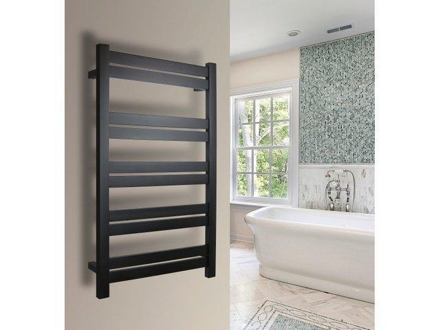Grande 10 Towel Warmer, Black, Hardwired, 10 Bars
