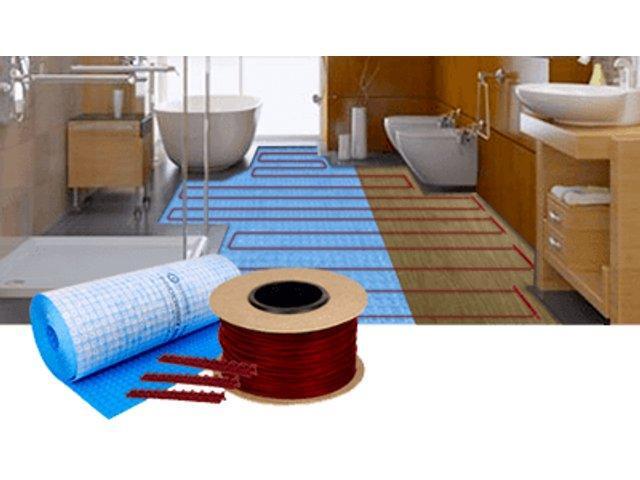 WarmlyYours TempZone Electric Floor Heating Cable Kit 180' with Prodeso Membrane & Non Programmable Thermostat (56.2 sq. ft) for Tile Floors