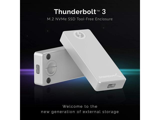 SABRENT Thunderbolt 3 Certified M.2 NVMe SSD Tool Free Solid Aluminum Enclosure (EC-T3NS)