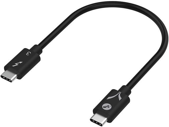 SABRENT Thunderbolt 3 (Certified) USB Type-C Cable up to 40 Gbps Supports 100W (5A, 20V) Charging E-Mark Chip (7.8'/ 20 cm) in Black (CB-T320)