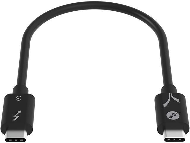 SABRENT Thunderbolt 3 (Certified) USB Type-C Cable up to 40 Gbps Supports 100W (5A, 20V) Charging E-Mark Chip (7.8'/ 20 cm) in Black (CB-T320)