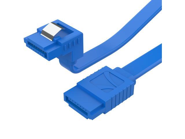 SABRENT SATA III (6 Gbit/s) Right Angle Data Cable with Locking Latch for HDD/SSD/CD and DVD Drives (3 Pack - 20-Inch) in Blue (CB-SRB3)