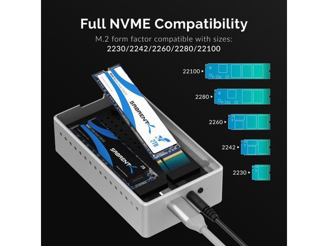 SABRENT Tool-Free USB Type-C Dual Docking Station for PCIe NVMe M.2 SSDs with Offline Cloning Function (EC-SSD2)