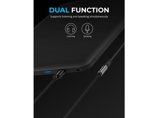 SABRENT USB Type-A to 3.5mm Dual Function Audio Jack Active Adapter 20' Cable (CB-UA35)