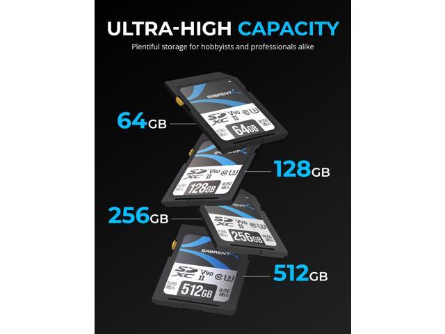 SABRENT Rocket v90 128GB SD UHS-II Memory Card R280MB/s W250MB/s (SD-TL90-128GB)